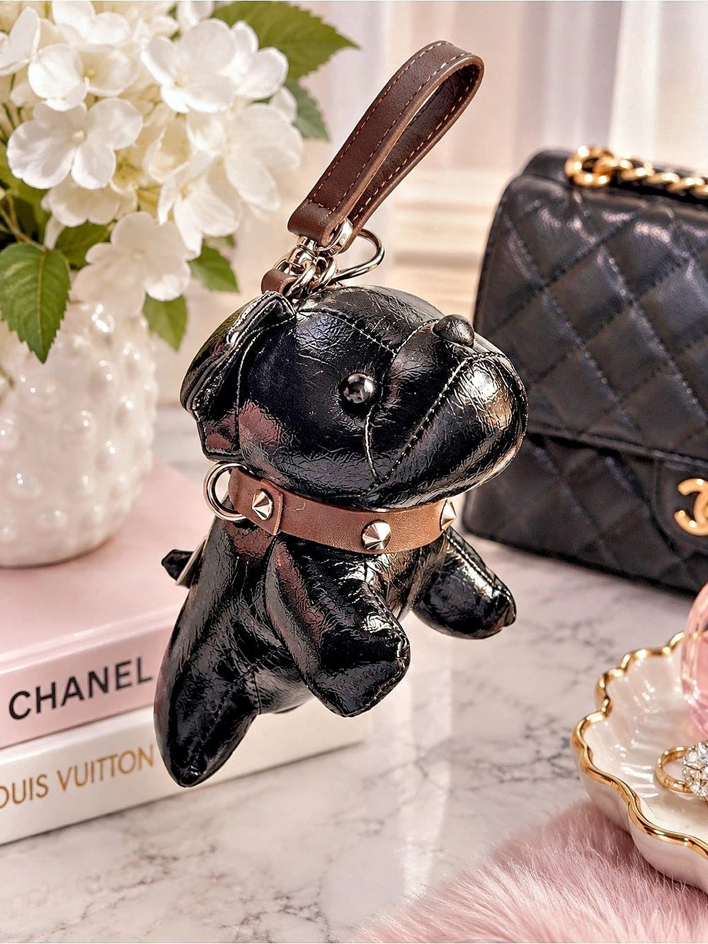 Bulldog Bag Charm Black